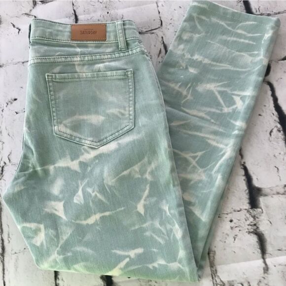 Kate Spade Saturday Ankle Jeans Acid Wash Seafoam Green NEW - Picture 3 of 10